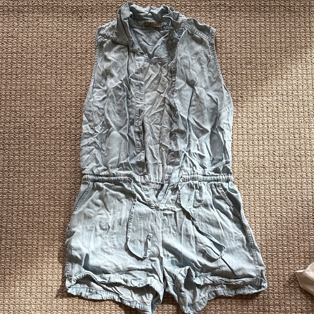 Prana size S Light Blue denim Sleeveless Romper
